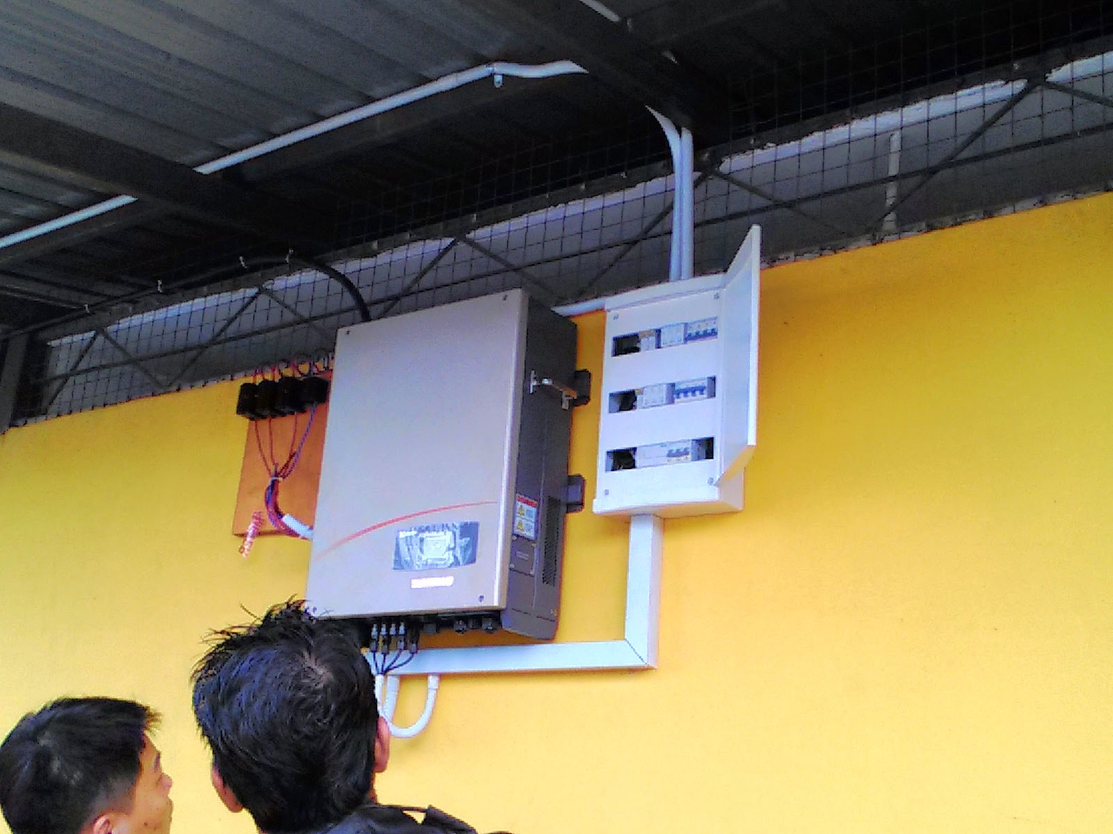 Solar electrical panel and inverter work
